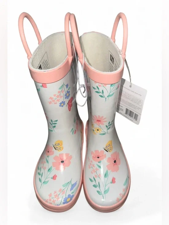 NWT Hudson Baby Girl Floral Rain Boots 7C - Picture 2 of 2